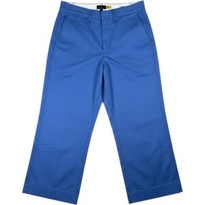 Polo Ralph Lauren Women Blue Wide Leg Cropped Chino Pants Size 6 RN41381